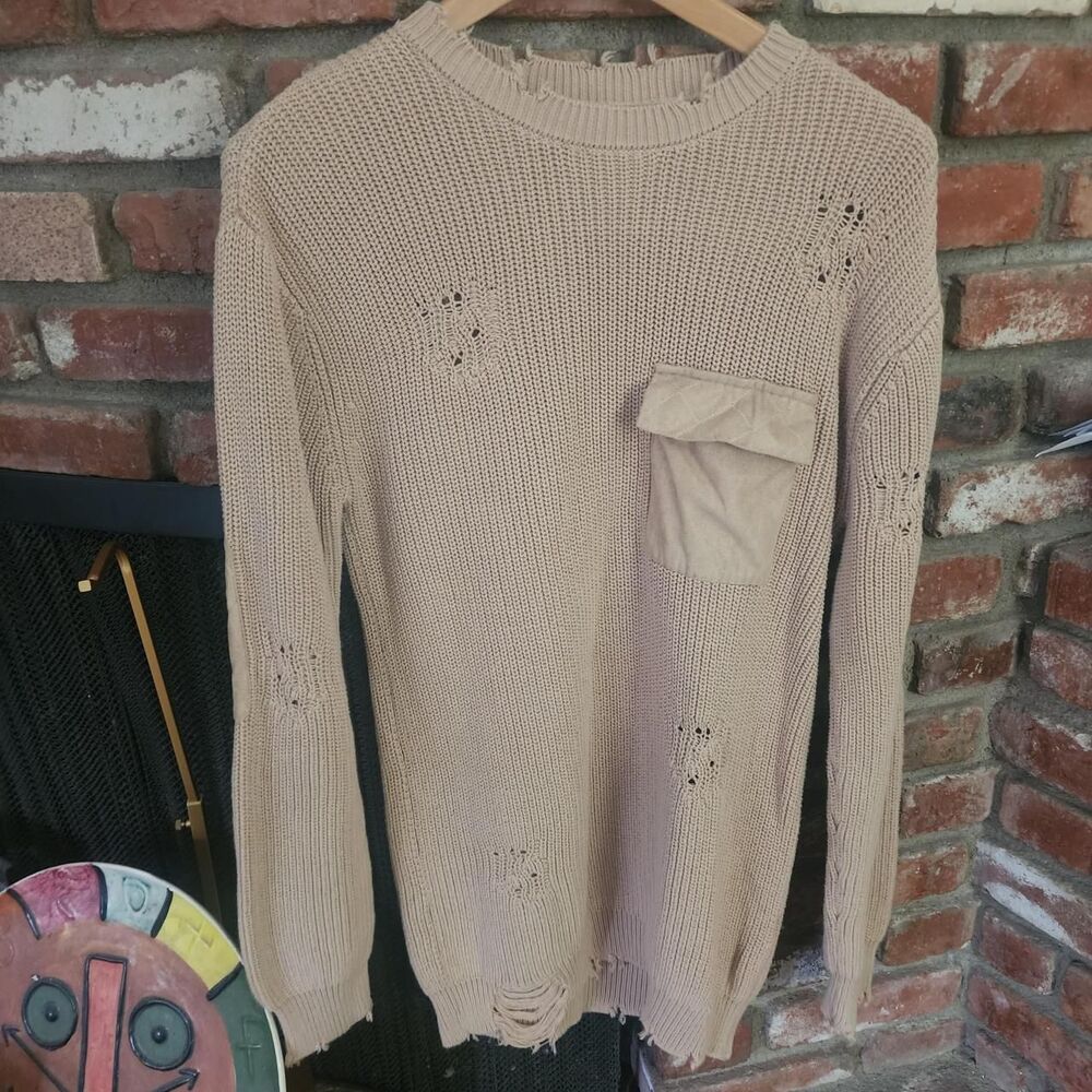 Seroya Women's Pink and Tan Jumper